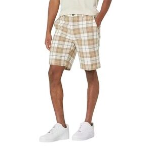 Amazon Essentials Men's Classic-Fit 9" Short - Khaki Brown Plaid ( Size 30 )